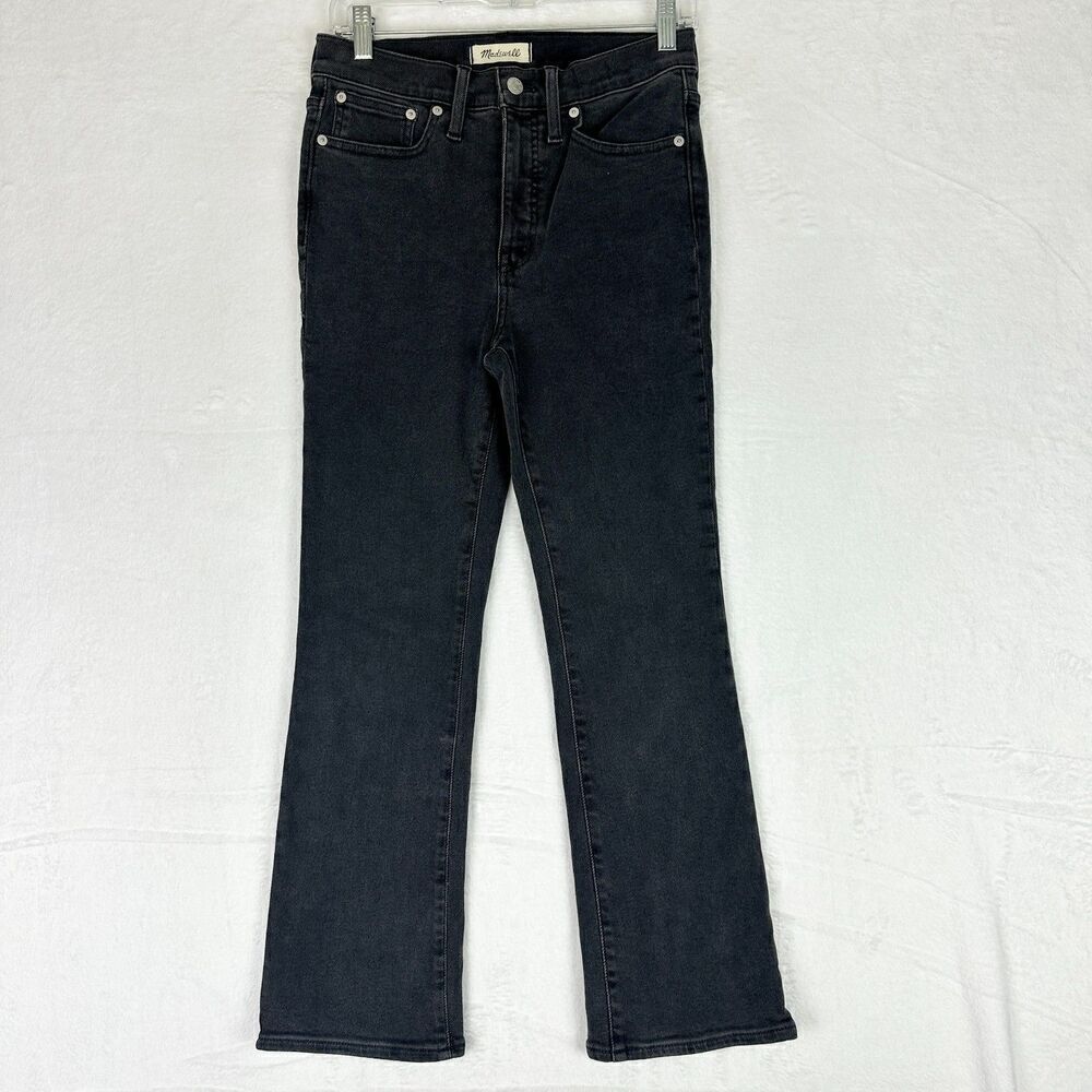 Madewell Cali Demi Boot Jeans Size 27 Black Non Distressed Stretch Cropped